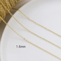Detail showing 1.6mm gold-plated O-chain link for DIY jewelry making on white tray - 14K Gold Plated 1.6mm O-Chain