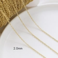 Macro shot of 2.0mm gold-plated copper cable chain roll for DIY jewelry making - 14K Gold Plated 2.0mm O-Chain
