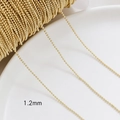 Macro detail of 1.2mm 14k gold plated beaded chain for DIY jewelry making and necklaces - 14K Gold Plated 1.2mm Bead Chain
