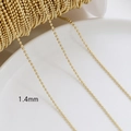 Detail of 1.4mm gold-plated beaded ball chain for DIY necklace and jewelry making - 14K Gold Plated 1.4mm Bead Chain