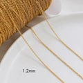 Macro shot of 1.2mm gold plated O-link chain spool for DIY jewelry making and necklaces - 18K Gold Plated 1.2mm O-Chain