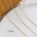 Macro shot of 1.6mm gold-plated O-link chains for DIY jewelry making and necklaces - 18K Gold Plated 1.6mm O-Chain