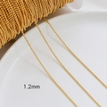 Detailed macro view of 1.2mm gold plated ball chain for DIY jewelry making and crafts - 18K Gold Plated 1.2mm Bead Chain