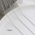 Detail view of 1.0mm wide silver plated cross chain for DIY jewelry making - White Gold Plated 1.0mm O-Chain