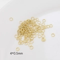 Macro de anillas abiertas doradas de 4x0,5mm para creación de joyas artesanales - Oro 14K 0,5x4mm