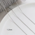Detailed view of 1.2mm silver-plated flat O-link chain for DIY jewelry making - White Gold Plated 1.2mm O-Chain