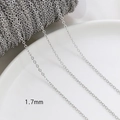 Detailed view of 1.7mm gold-plated thin cable chain for DIY jewelry making and replacement - White Gold Plated 1.7mm O-Chain
