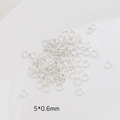 Anillas de salto plateadas 5x0,6mm para creación de joyas DIY en acero inoxidable - Plata 0,6x5mm