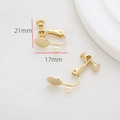 Vista macro de convertidores de pendientes de rosca dorados para joyería DIY - Convertidor de Pendiente Clip de Tornillo de Cabeza Plana (21mmx17mm)
