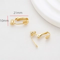 Vista detallada de clips dorados para orejas sin perforar, medida de 21 mm por 10 mm - Accesorio de Pendiente Clip de Placa de Resorte (21mmx10mm)