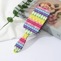 Detail of colorful bohemian pattern on wide-tooth air cushion hairbrush with massage pins - Purple Yellow Geometric (B)
