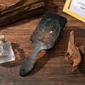Luchtkussen massage haarborstel met sterrenhemel print op houten achtergrond - Sterrenhemel Roeien Patroon (A)