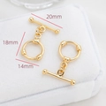 Gros plan sur les fermoirs à bascule OT plaqués or 14-20mm pour bijoux DIY - Style industriel minimaliste (Prix par pièce d'or K 17#)