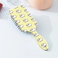 Detail of cute sheep pattern on yellow hair brush with air cushion massage bristles - Yellow Sheep Pattern (B)