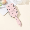Pink star pattern air cushion hairbrush for scalp massage with cute aesthetic design - Customizable Pattern / Pink Star Print Style