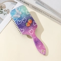 Dettaglio spazzola per capelli sfumata con decorazioni 3D a fragola e farfalla - Cuore Sfumato Fragola Farfalla