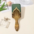 Close-up of vintage floral print hairbrush with Moroccan pattern and elegant gold accents - Standard Type / Retro Mandala Printed