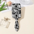 Detail of star pattern print on professional air cushion paddle hairbrush for women - Black White Gray Star Pattern (Style B)