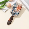Brosse à cheveux massante à coussin d'air avec imprimé floral rétro pour démêlage doux - Floral Vintage (QNS3042)