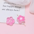 Detail showing acrylic flower beads for DIY jewelry making with clear pink finish - Dark Pink Flower