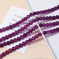 Macro detail of 8mm translucent purple glass beads for DIY jewelry and bracelets - Single Piece / 11# Dark Purple