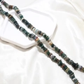 Macro detail of natural irregular gemstone beads with textured agate on silk background - 1 Piece / Brown