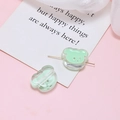 Macro view of light green bear resin beads for DIY handmade jewelry accessories - Green Bear