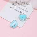Detailed view of light blue resin bear beads for DIY jewelry making accessories - Mint Green Bear