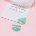 Detailed macro view of blue acrylic watermelon beads for DIY jewelry making accessories - Blue Watermelon Slice