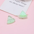 Detail of translucent acrylic watermelon slice charms for DIY jewelry making in green - Pale Green Watermelon