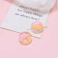 Macro view of colorful acrylic beads with pink and orange patterns for DIY jewelry making - Pink Orange Round