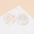 Close-up of iridescent jelly crystal stones for DIY jewelry and nail art crafts - 10 Pieces Pack / Transparent Iridescent
