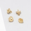 Macro shot of 18k gold plated screw eye bails for DIY pearl jewelry making projects - Large Round Gold