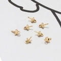 Set van 6 vergulde parelhangerhouders met ringen voor DIY sieraden maken en kettingen - Medium Rond Goud