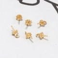 Detail van 18k vergulde parelhangerhouders voor DIY sieraden maken accessoires - Medium Bloemvorm Goud