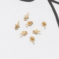 Detail van 6 vergulde kraalkapjes voor DIY-parelsieraden met een glanzende afwerking - Klein Rond Goud