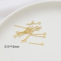 Golden 0.5x16mm eye pins for DIY jewelry making with high-quality 14k gold plating - 2#0.5x16mm / 18K Gold (0.5x16mm)