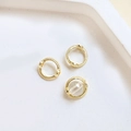 Vue détaillée de l'anneau festonné plaqué or avec perle nacrée pour bijoux DIY - Or 14K Adapté aux Perles de 6mm (TB678982327984)