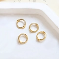 Detail of gold-plated twisted rope beads rings for DIY jewelry making on white ceramic - 18K Gold Suitable for 6mm Bead (TB678982327984)