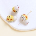 Macro detail of yellow bird ceramic beads for DIY jewelry with glossy finish and hole - Turtle (8#) / 1 Piece / Yellow