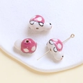Detail of snail ceramic beads with pink polka dots for DIY jewelry making - Turtle (11#) / 1 Piece / Purple