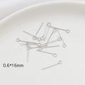 Bright silver 0.6x16mm eye pins for DIY jewelry making and earring connectors - White Gold (0.6x16mm)