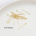 14k gold plated 0.6x20mm eyepin accessories for DIY jewelry making handmade crafts - 18K Gold (0.6x20mm)