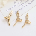 Détail de pendentifs nœuds dorés avec zircons pour la création de bijoux DIY - 2# Or K (Droite) / Pièce Unique