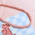 Detail of pink macaron ceramic beads with pearl luster on checkered card background - Light Pink (2#)
