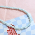 Macro shot of light blue pearlescent ceramic beads for DIY jewelry making material - Sky Blue (5#)