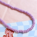 Macro shot of pastel purple macaron ceramic beads with pearlescent glaze for DIY jewelry - Purple (8#)