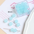 Perles en verre translucide bleu clair de 8mm pour bijoux DIY et accessoires faits main - Vert Menthe Rond