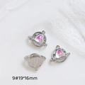 Détails de pendentifs planète cœur colorés avec zircone pour la création de bijoux DIY - Planète Argentée