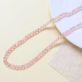 Detail of light pink AB coated crystal glass beads with faceted finish for DIY jewelry - Single Strand (Approx. 100 Pcs) / Magic Pink AB (3#)
